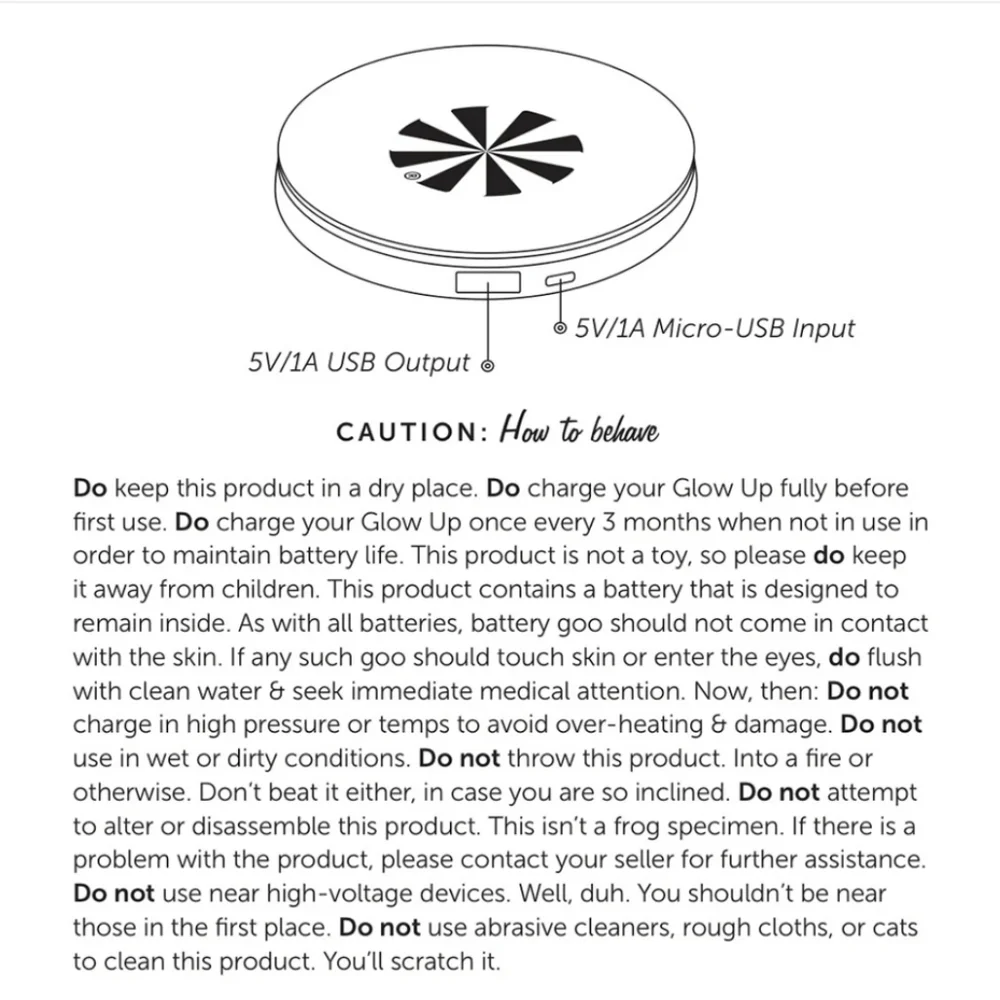 Glow Up™ Lumi Compact Power Bank : Rose Gold