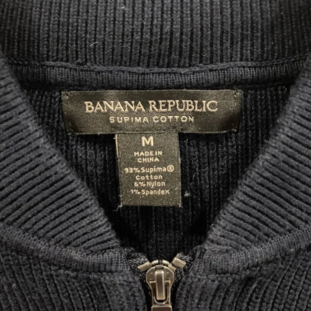 Banana Republic Sweater Bomber Jacket With COOLMAX® Technology Navy Size Medium