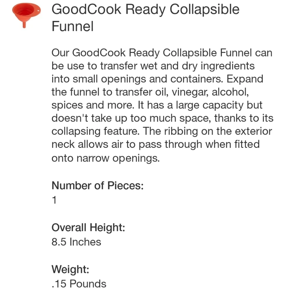 GoodCook Ready 8pc Measuring Cups & Spoon Set And GoodCook Collapsible F…