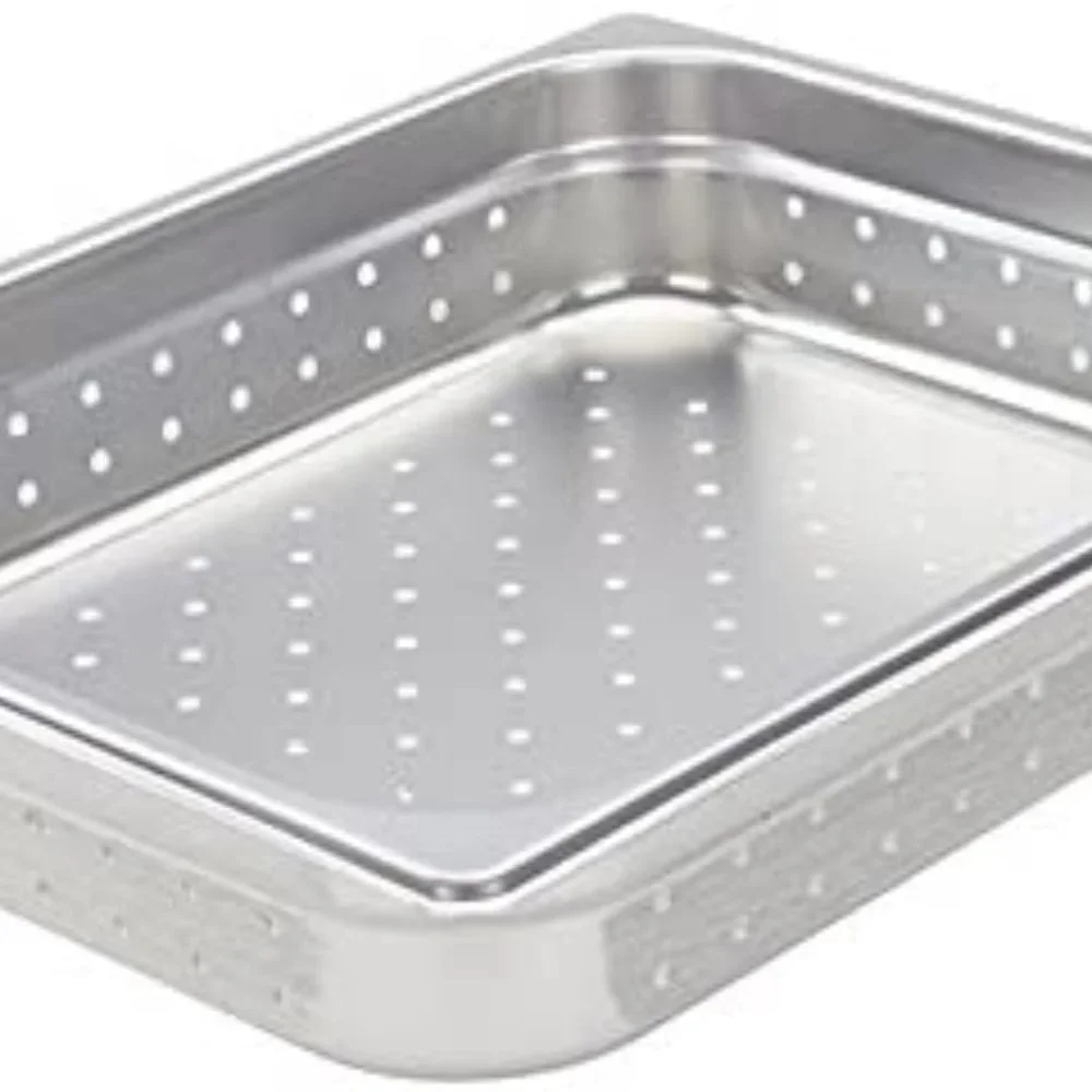 Winco SPJH-202PF Half Size Stainless Steel Perforated Steam Pan 2-1/2