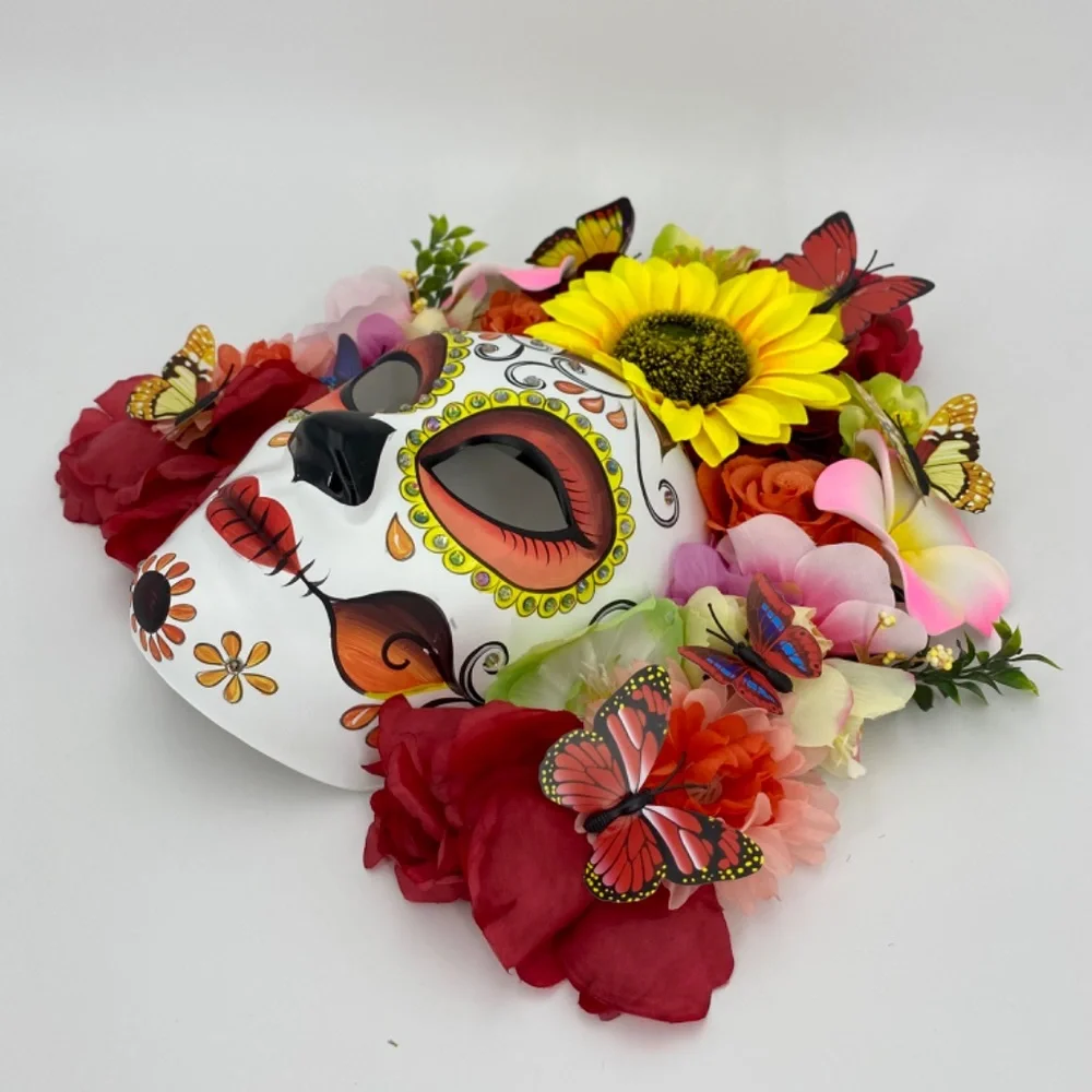 Day of the dead flower mask