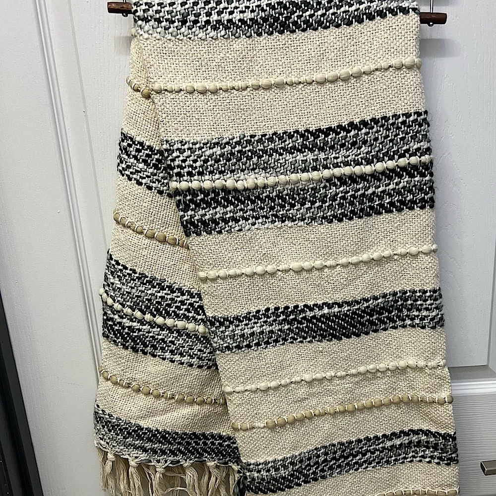 Blue and tan bohemian style throw blanket. Never used.