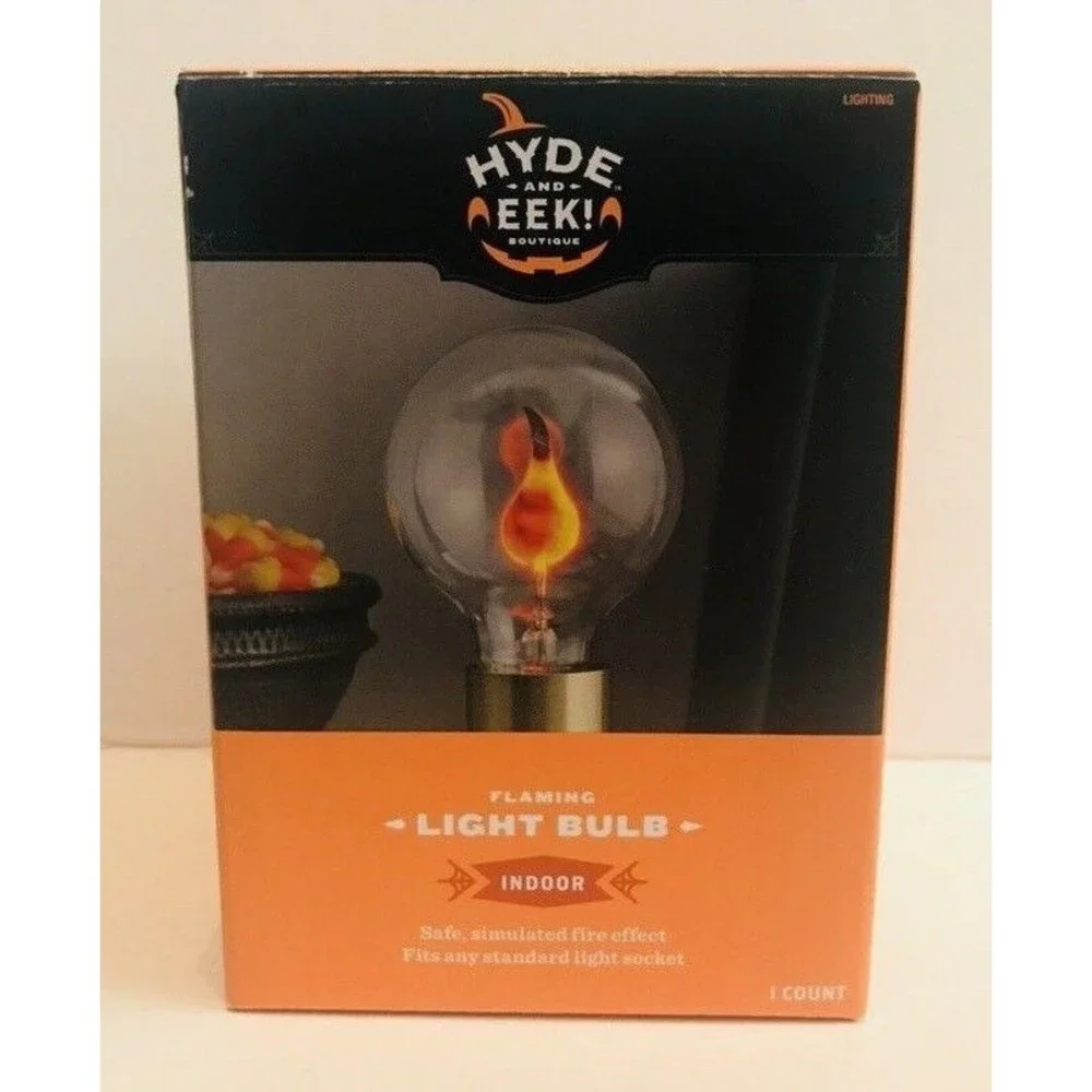 Flaming Fire Flame Lightbulb Halloween Fits Standard Light Socket Hyde & Eek!