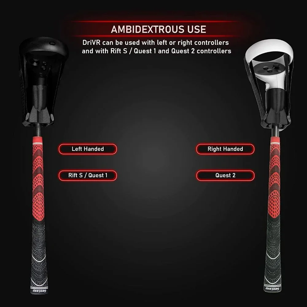 Deadeyevr Drivr - VR Golf Club Handle Accessory - Rift S and Oculus Quest 2 (Red