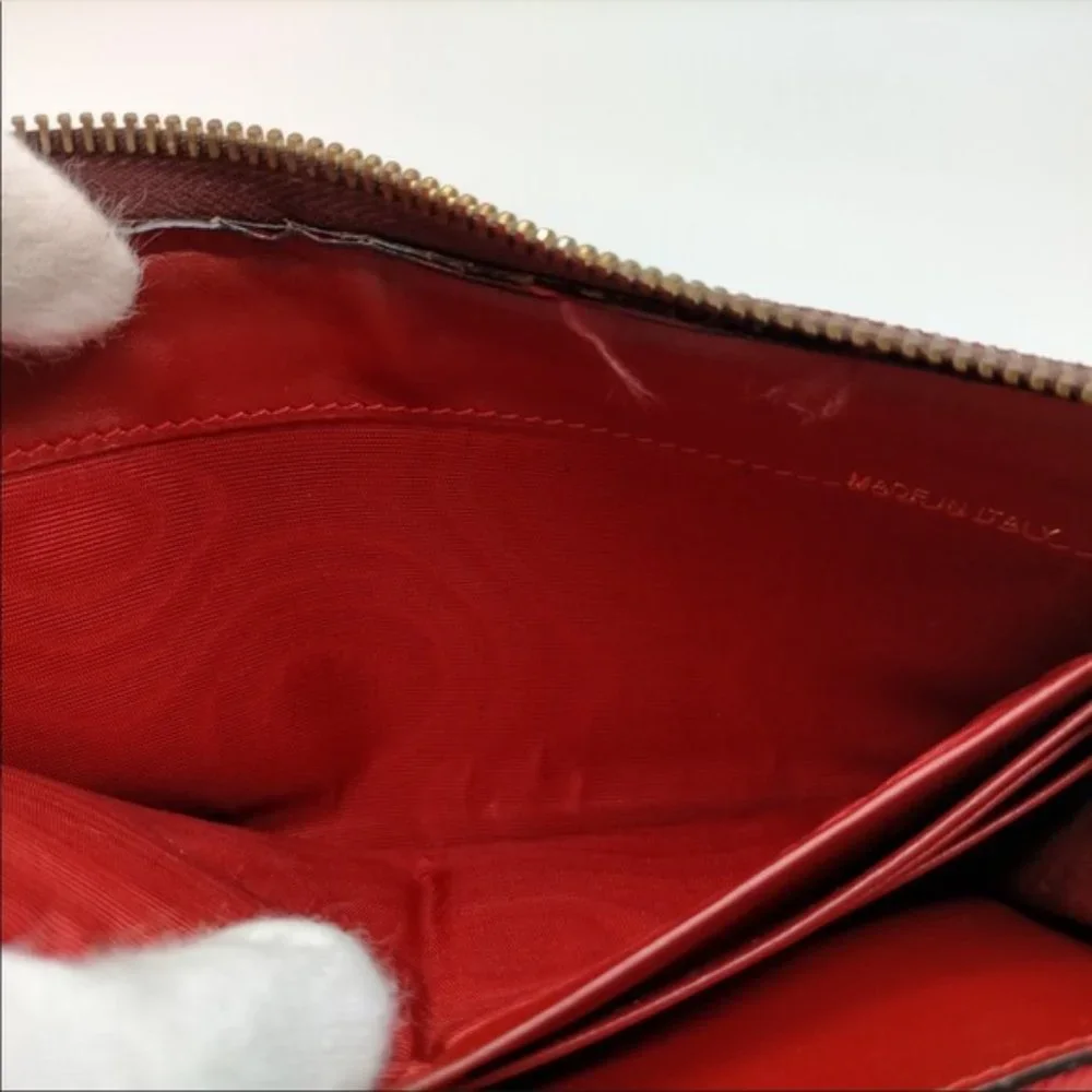 Valentino Garavani Zippy Wallet  Red Canvas
