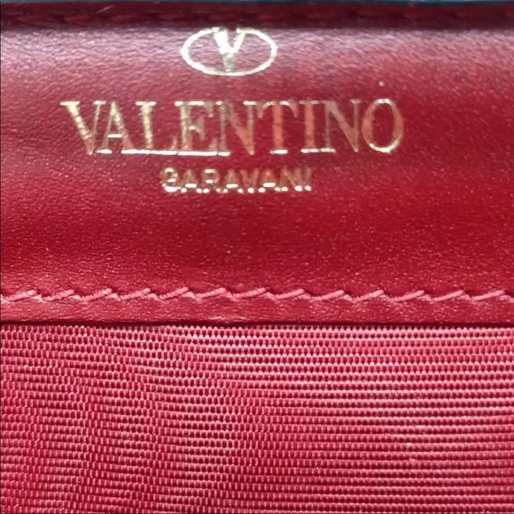 Valentino Garavani Zippy Wallet  Red Canvas