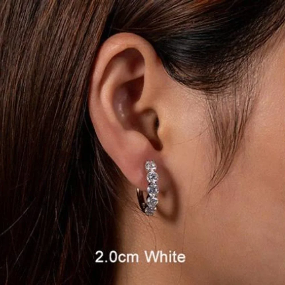 Certified 3ct. t.w. Moissanite Diamond 2cm Huggie Hoop Earrings NEW