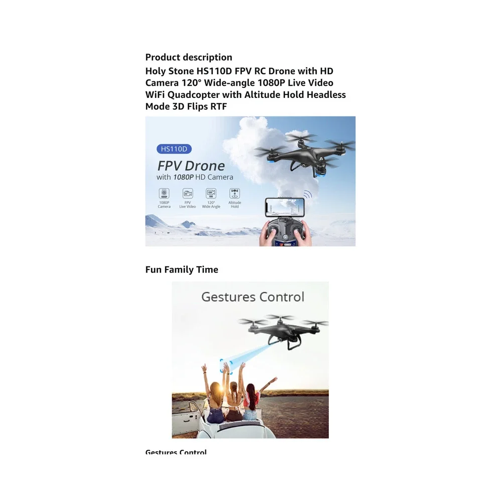 Holy Stone product includes