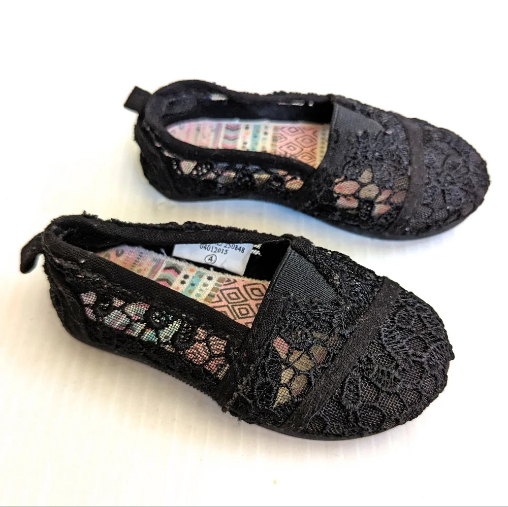 KOALA KIDS baby girl black lace loafers