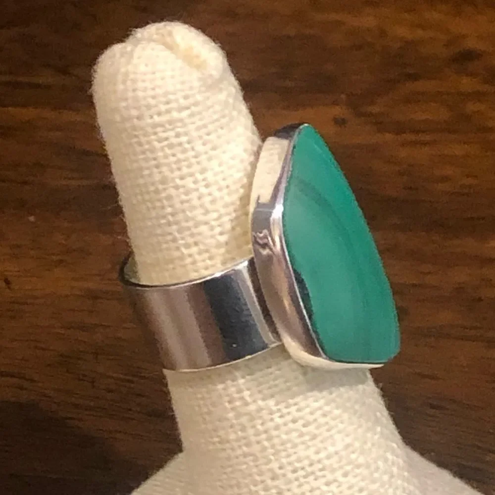 Vintage malachite sterling