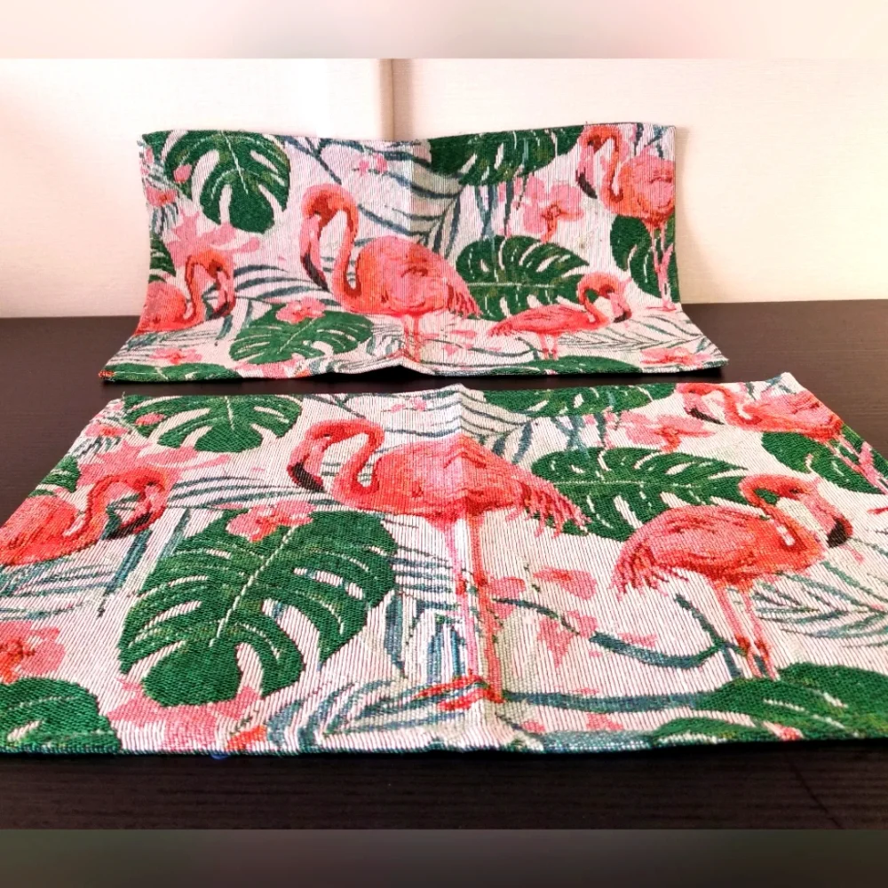 - New Handcrafted Flamingos Tablemats, set of 2