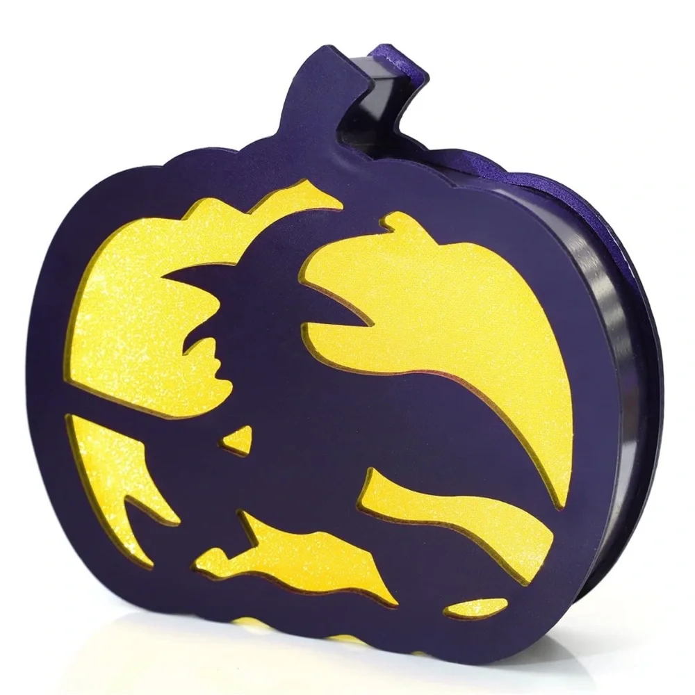Lighted Halloween Decorations, Pre-lit Two-Sided Pumpkin Lights for Tabletop