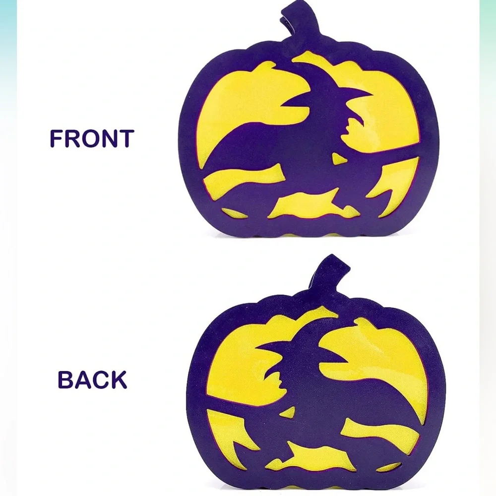 Lighted Halloween Decorations, Pre-lit Two-Sided Pumpkin Lights for Tabletop