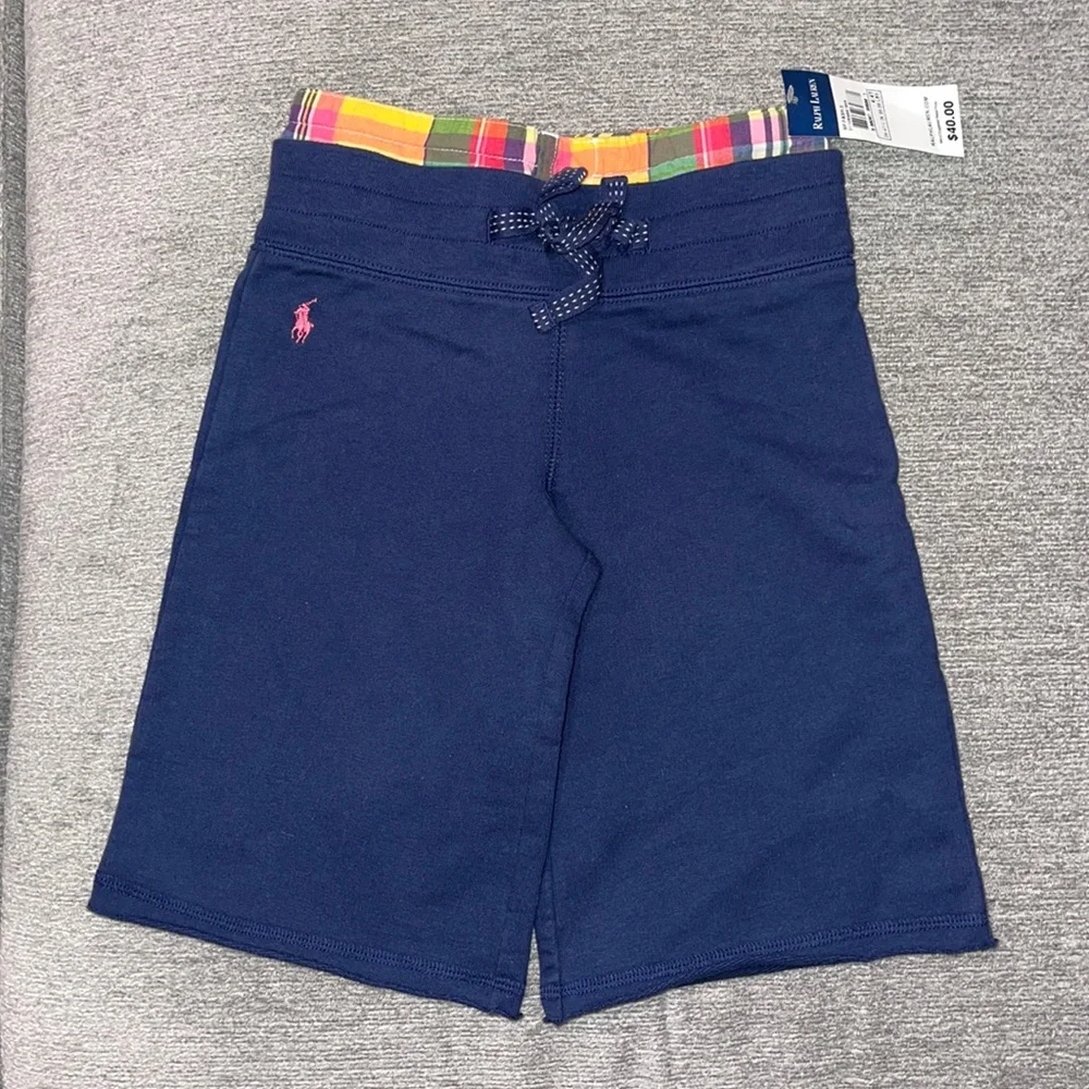 NWT Ralph Lauren Girls Navy Sweat Shorts