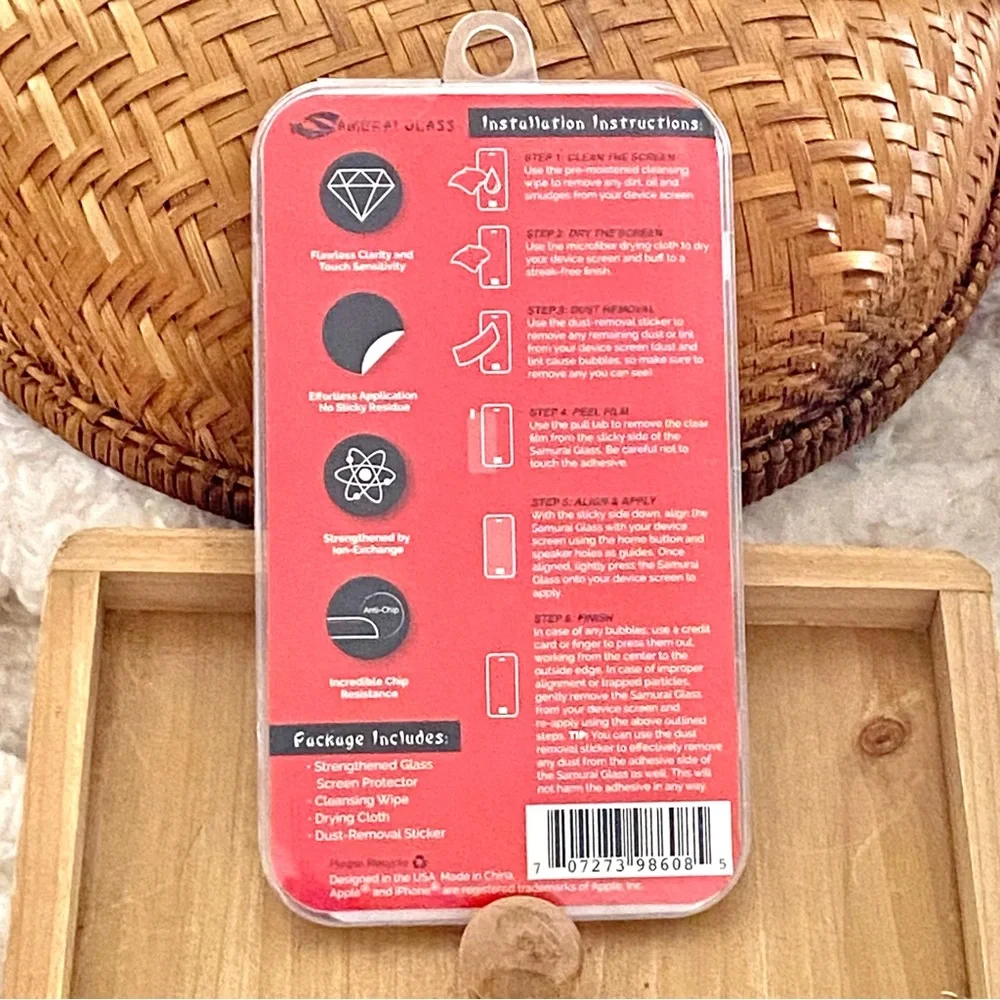 Samurai Glass 9H Screen Protector iPhone Strengthened Glass Ion Anti-Shatter NEW
