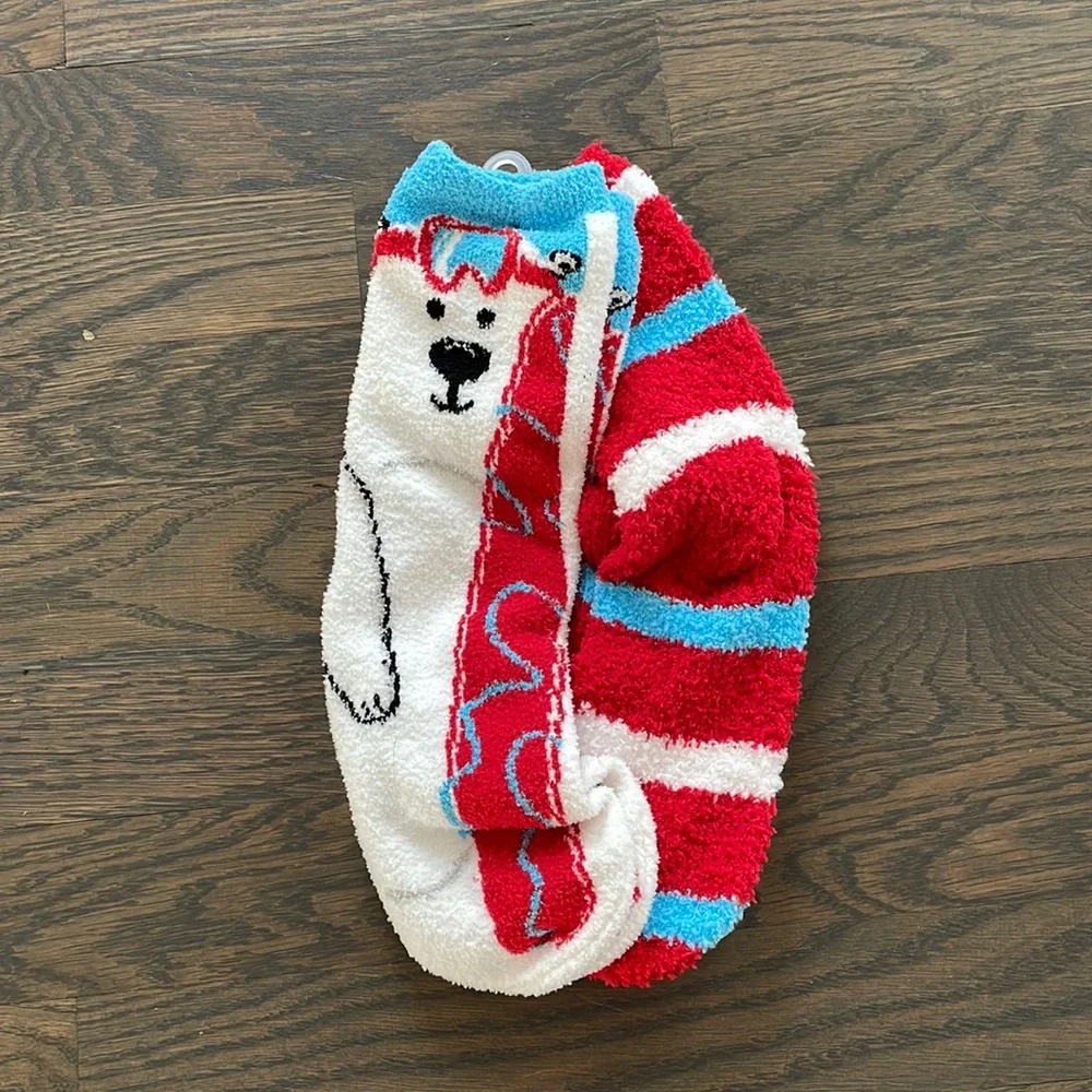 Holiday Polar Bear Cozy Crew Socks - 2 pairs