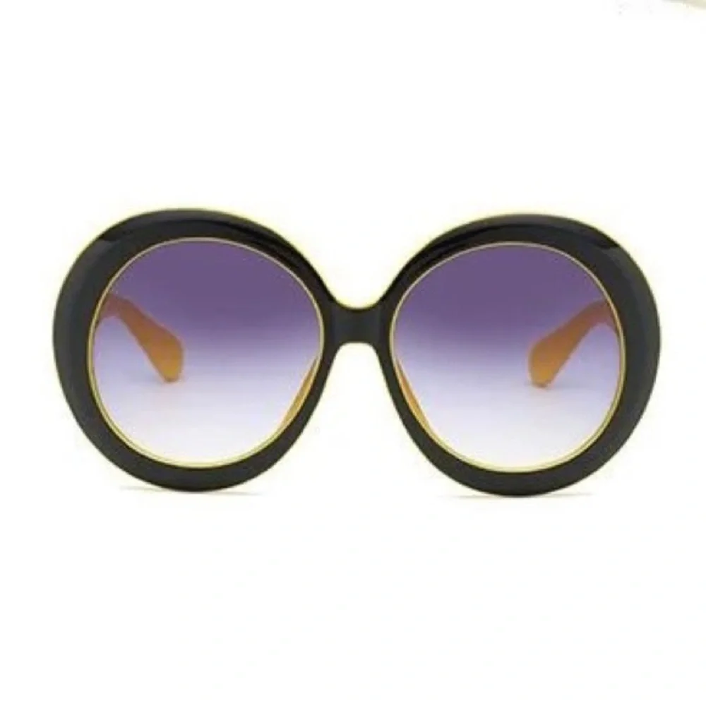 🍋2/$30 The Jackie O Oversized Round Sunglasses in Black & Yellow