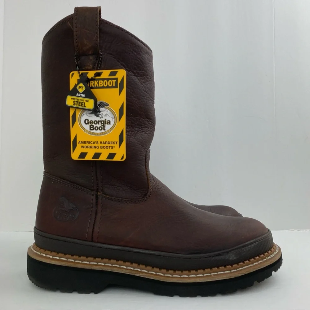Georgia Boot size 8M Men’s Brown Leather Giant Steel Toe Work Boots