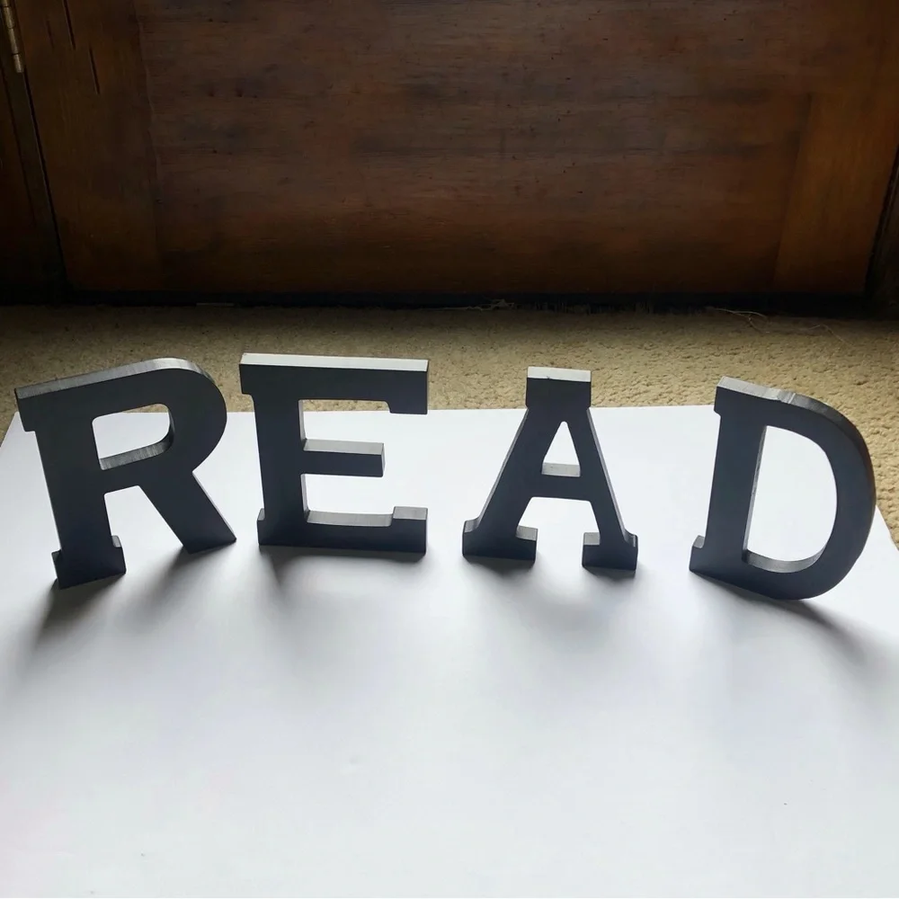 Artminds Black Wood Letters Spell READ for School or Home Decor 7 X 5.7