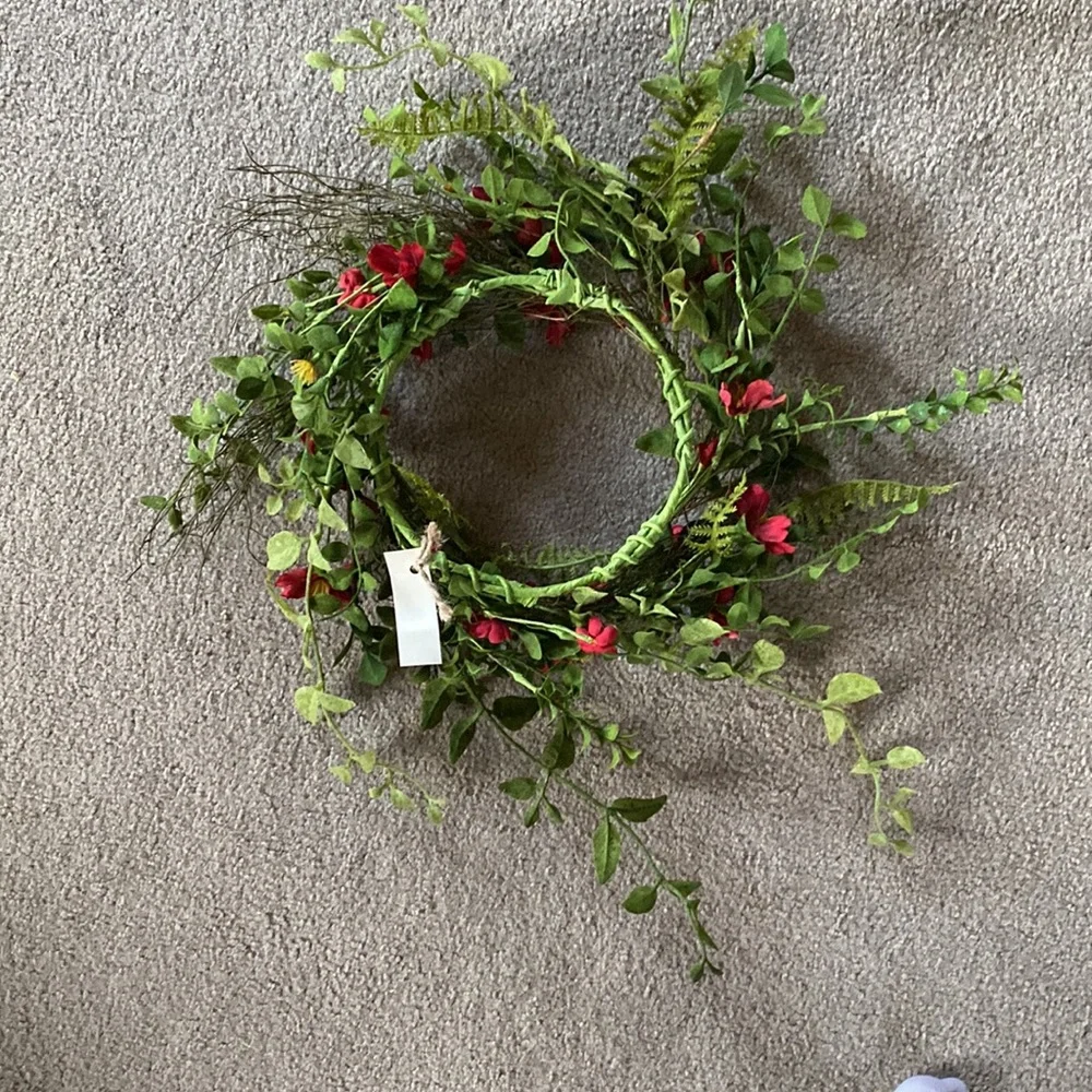 Red Wreath with Greenery