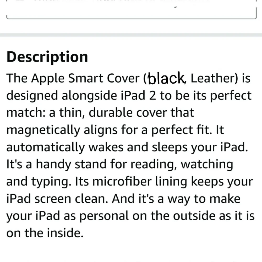 APPLE SMART LEATHER COVER FOR APPLE IPAD ORIGINAL RED BLACK