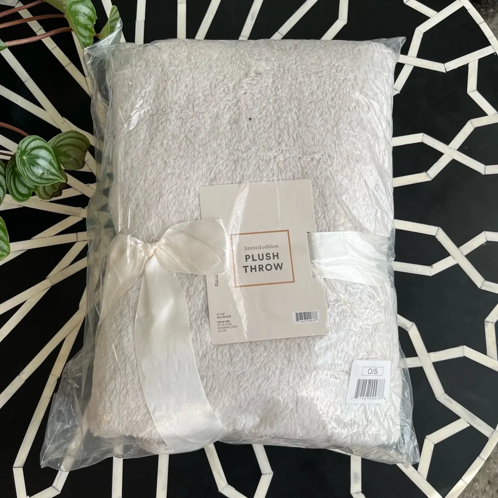 Limited Edition Cream Plush Throw Blanket
