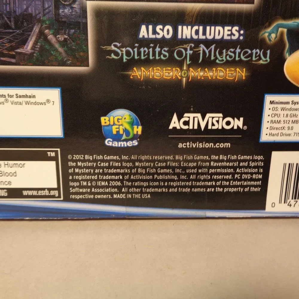 MYSTERY CASE FILES: ESCAPE FROM RAVENHEARST / 2 Games New PC DVD-ROM Video Game
