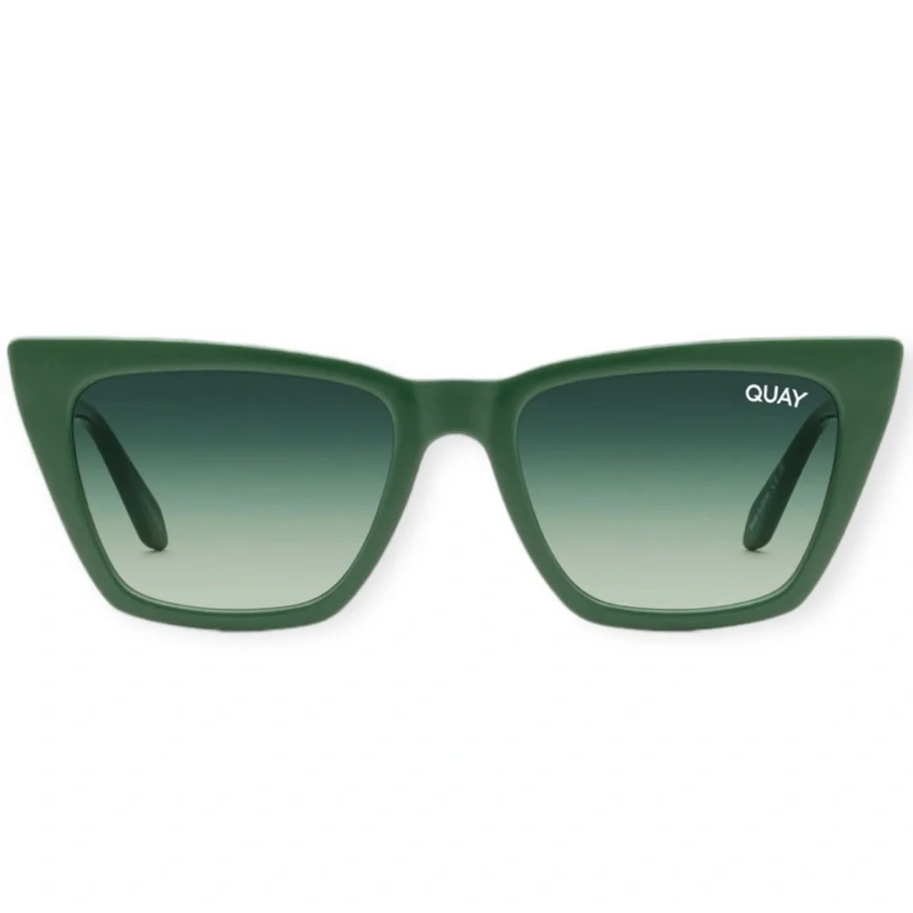 QUAY Call The Shots Sunglasses Monstera Green Frame Green Gradient Lens NWT