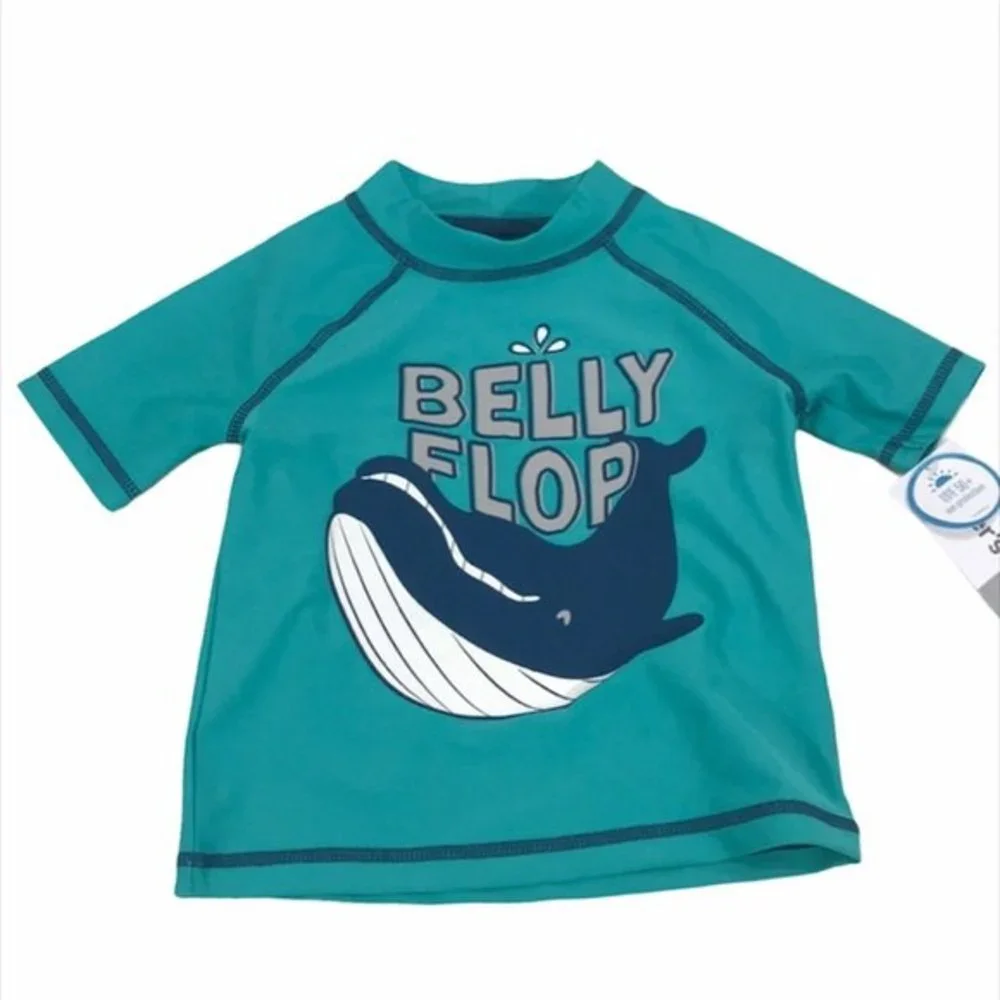 Carter’s Belly Flop Whale Swim Top Blue, 18 Months