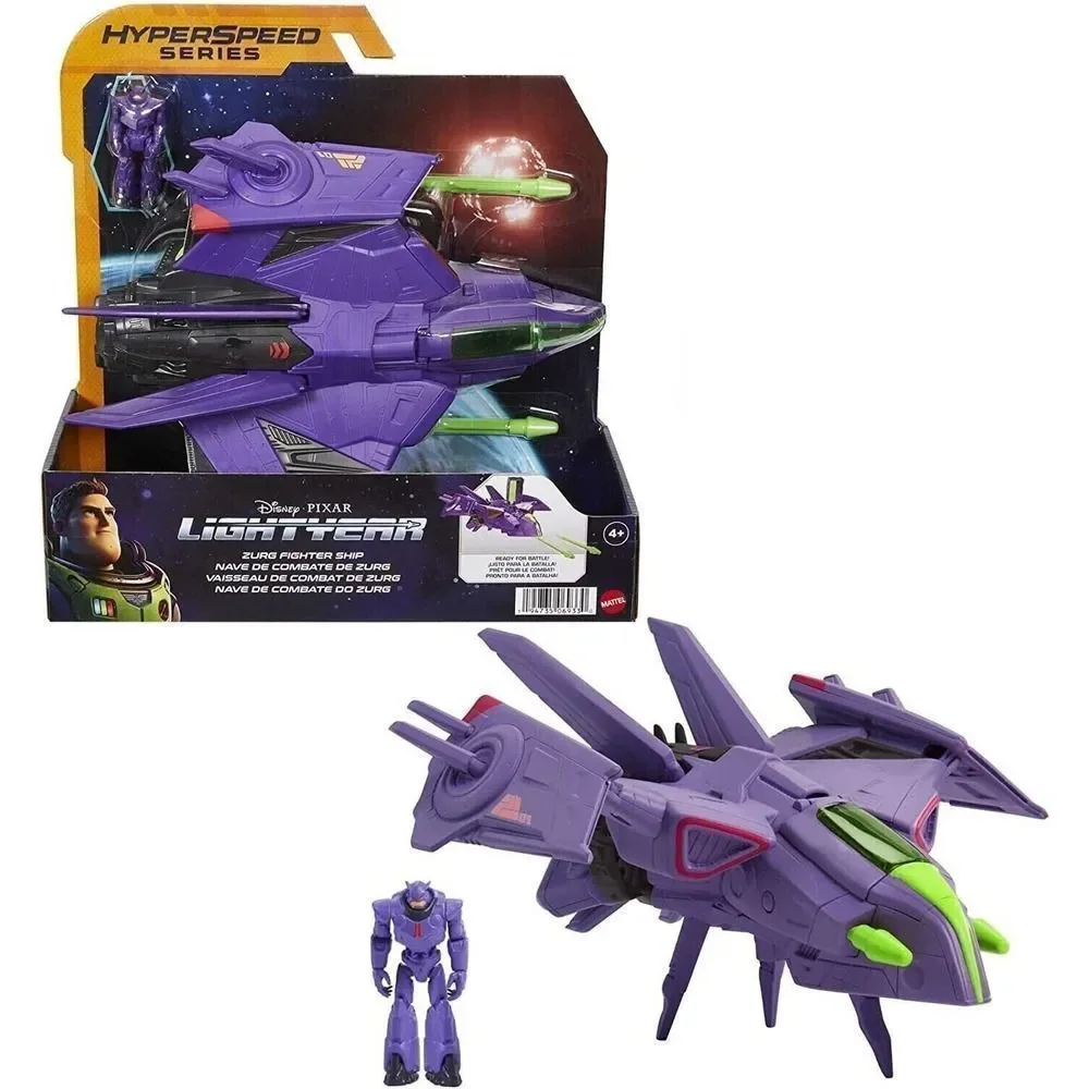 Disney Pixar Lightyear Hyperspeed Zurg Fighter Ship With Figure, Kids Toy