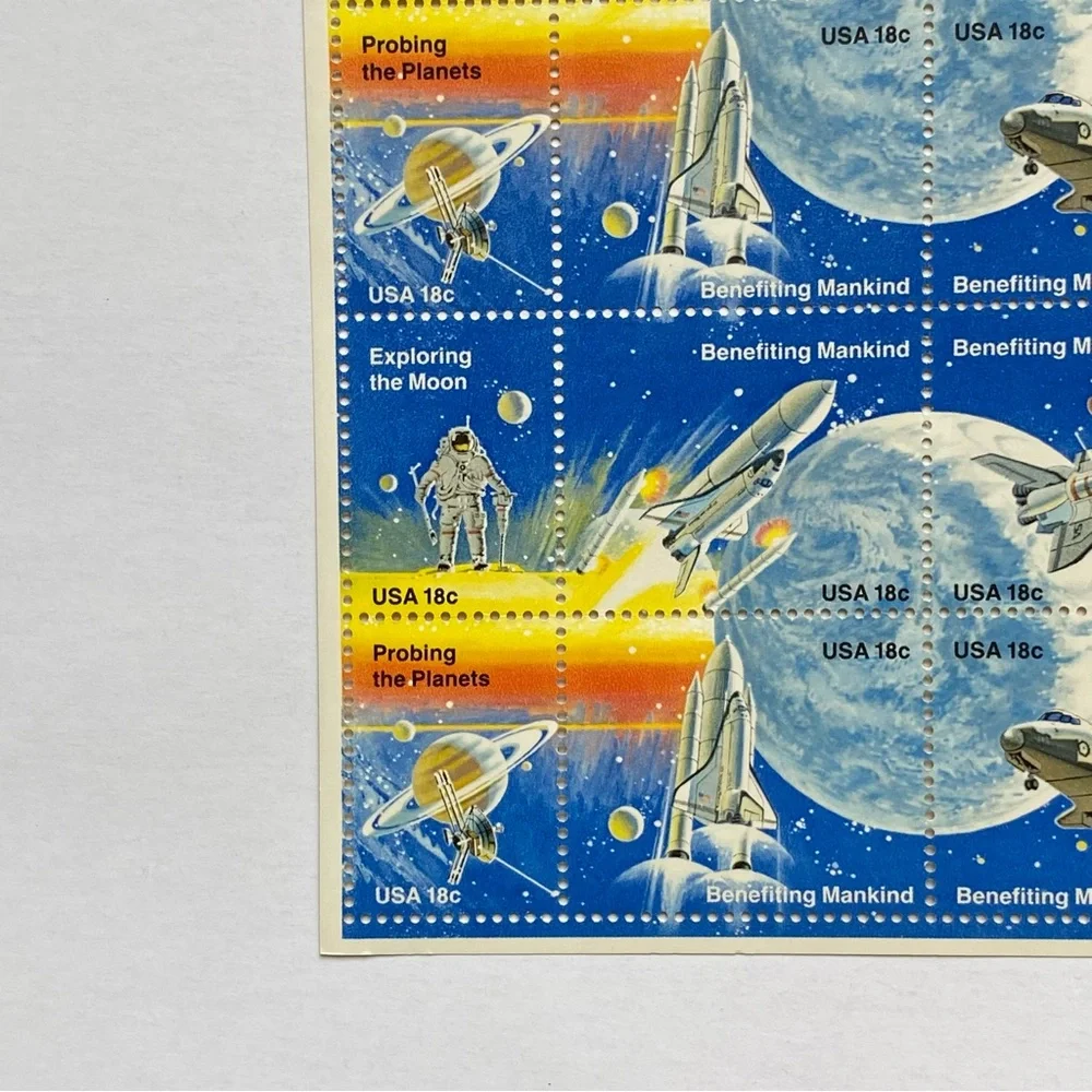 Space Achievement Stamps 1981 Full Sheet of 48 US 18¢ MHN Scott 1912 1919
