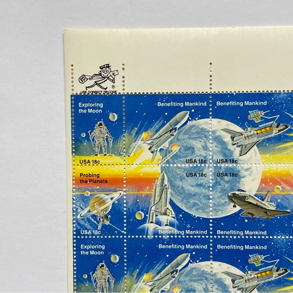 Space Achievement Stamps 1981 Full Sheet of 48 US 18¢ MHN Scott 1912 1919