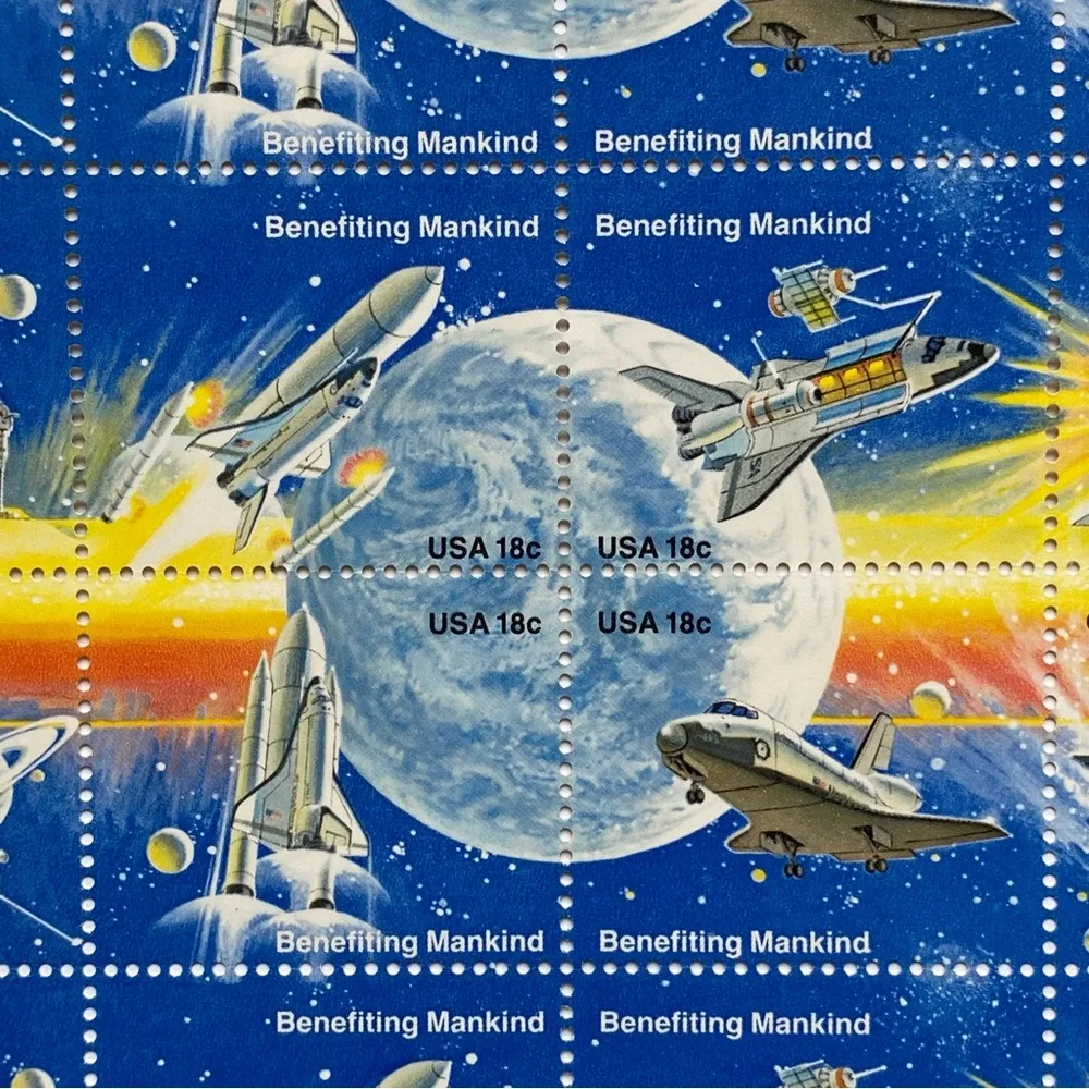 Space Achievement Stamps 1981 Full Sheet of 48 US 18¢ MHN Scott 1912 1919