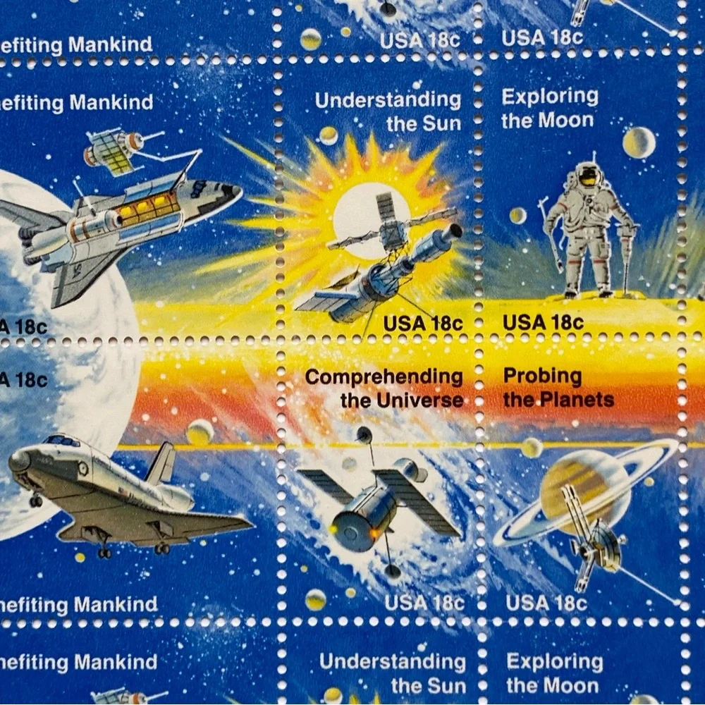 Space Achievement Stamps 1981 Full Sheet of 48 US 18¢ MHN Scott 1912 1919