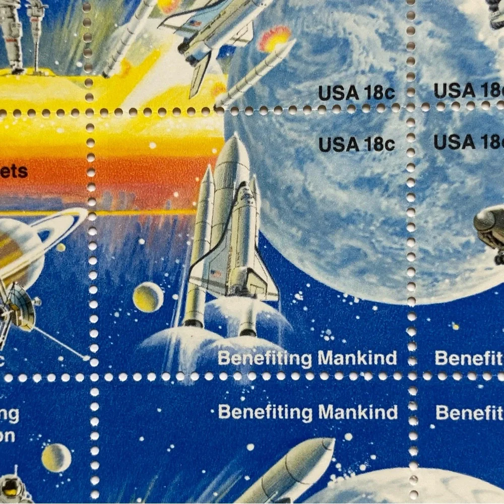 Space Achievement Stamps 1981 Full Sheet of 48 US 18¢ MHN Scott 1912 1919