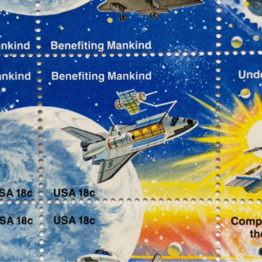 Space Achievement Stamps 1981 Full Sheet of 48 US 18¢ MHN Scott 1912 1919