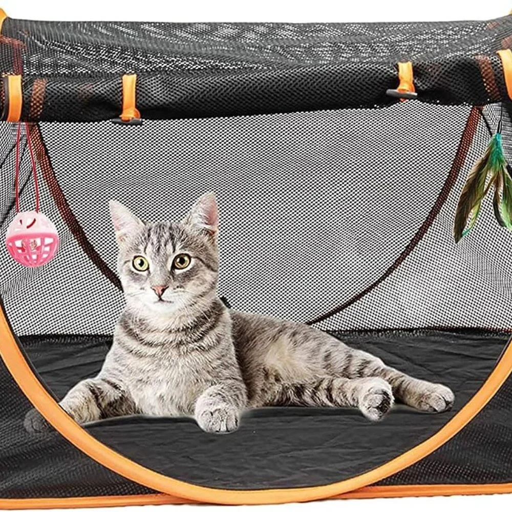 Portable Indoor-outdoor Cat Cage Tent-Pop Up Cat Crate, Foldable Kennel, Comfy