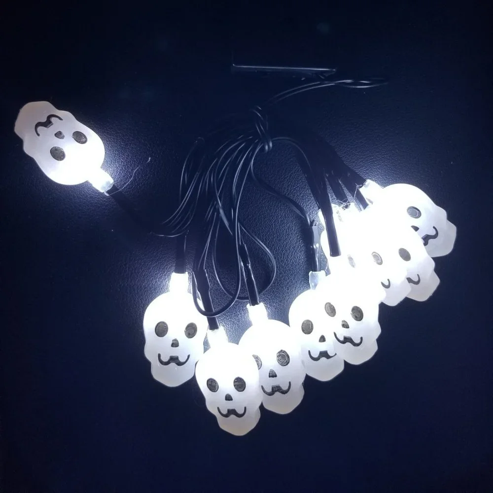 Halloween Skull light for indoor use requires 2 AA batteries
