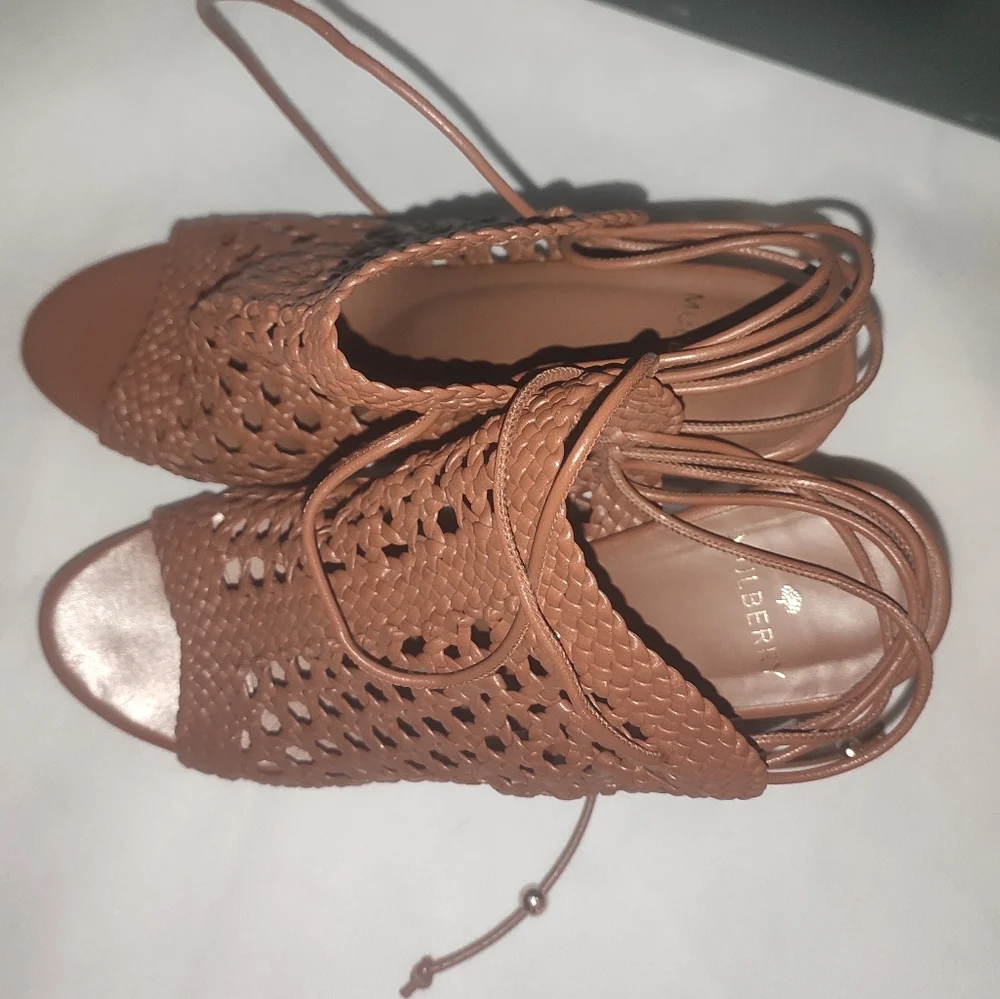 Mulberry Women's Woven Leather Wedge 38