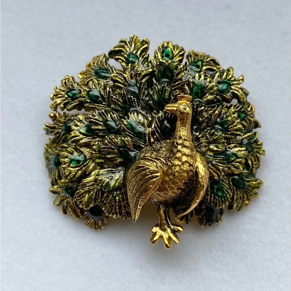 Vintage Peacock Brooch
