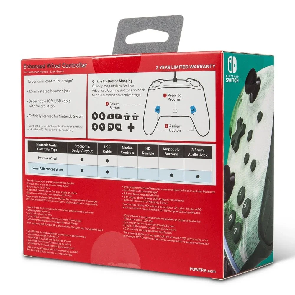 Nintendo Switch Controller Wired The Legend of Zelda 10ft USB New Sealed Green