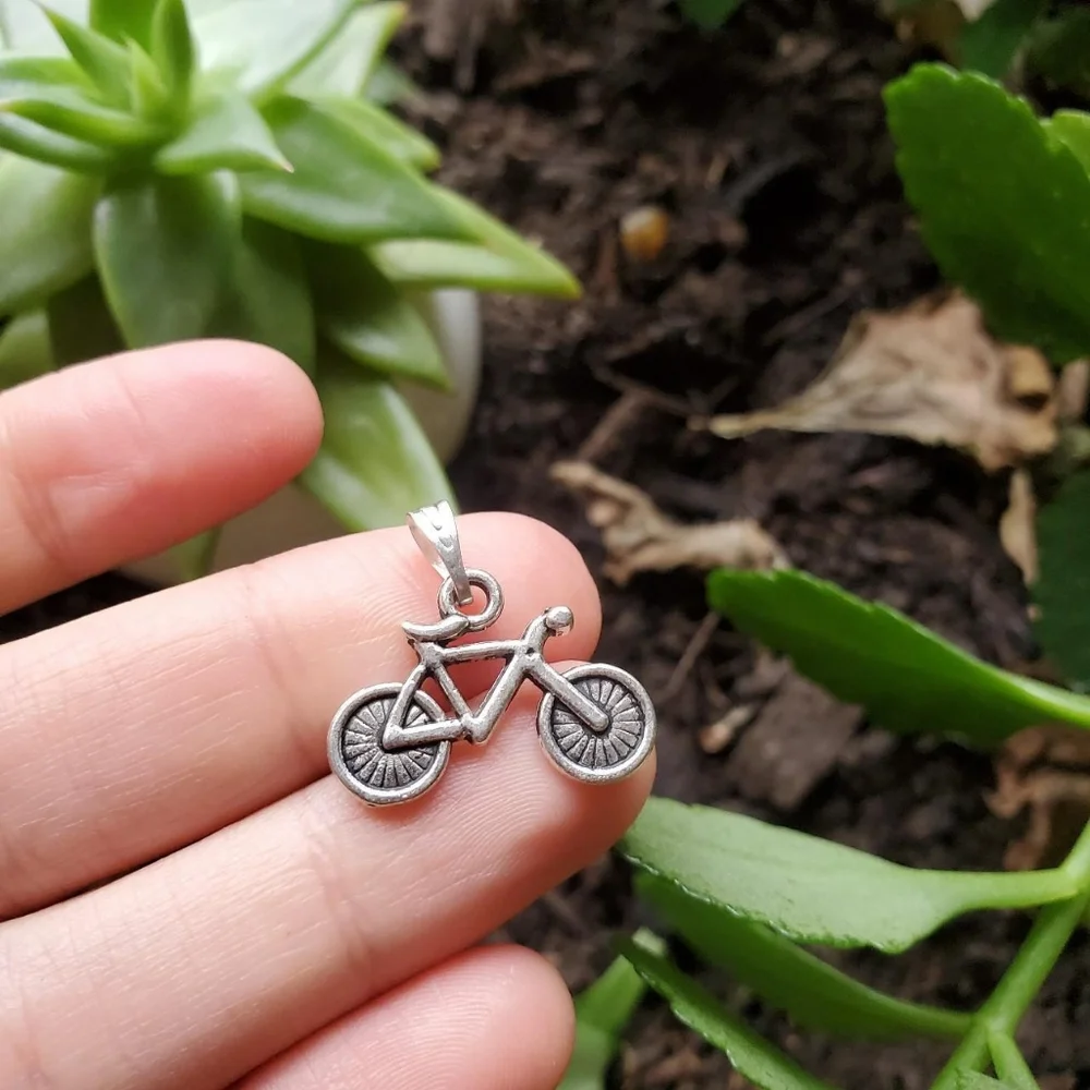 New Silver Bicycle Pendant