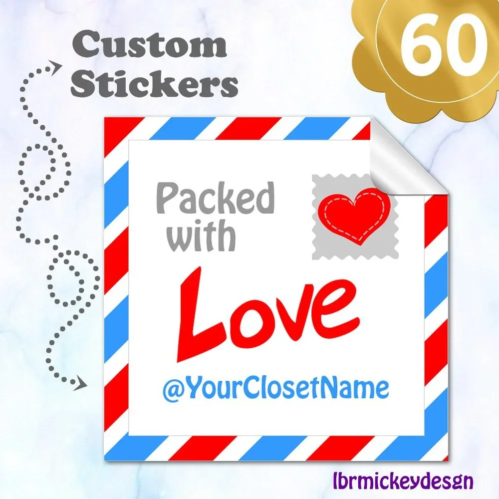 ♥️ 5x25 / 60 Thank Thank You Stickers