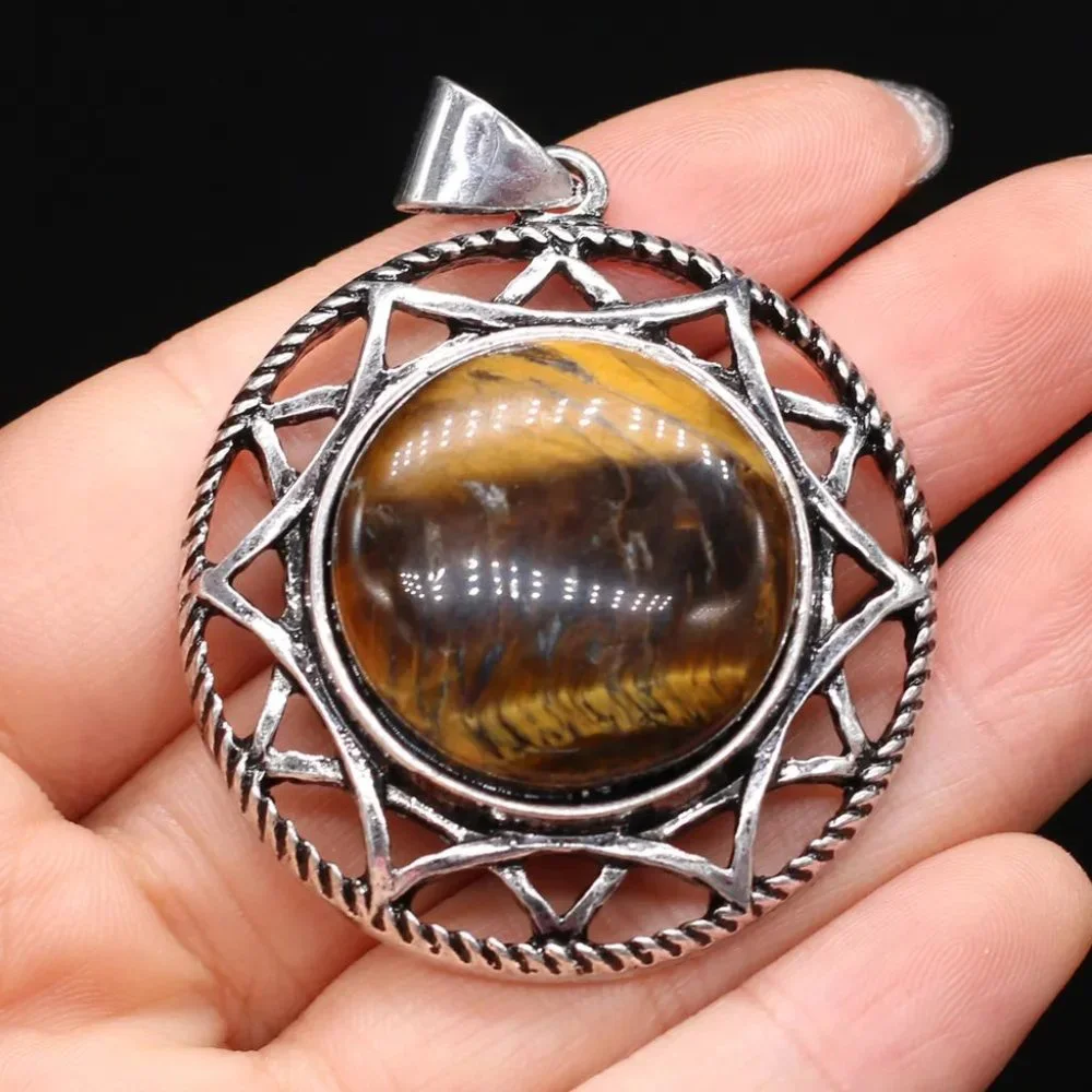 Round Stone Pendant tiger eye