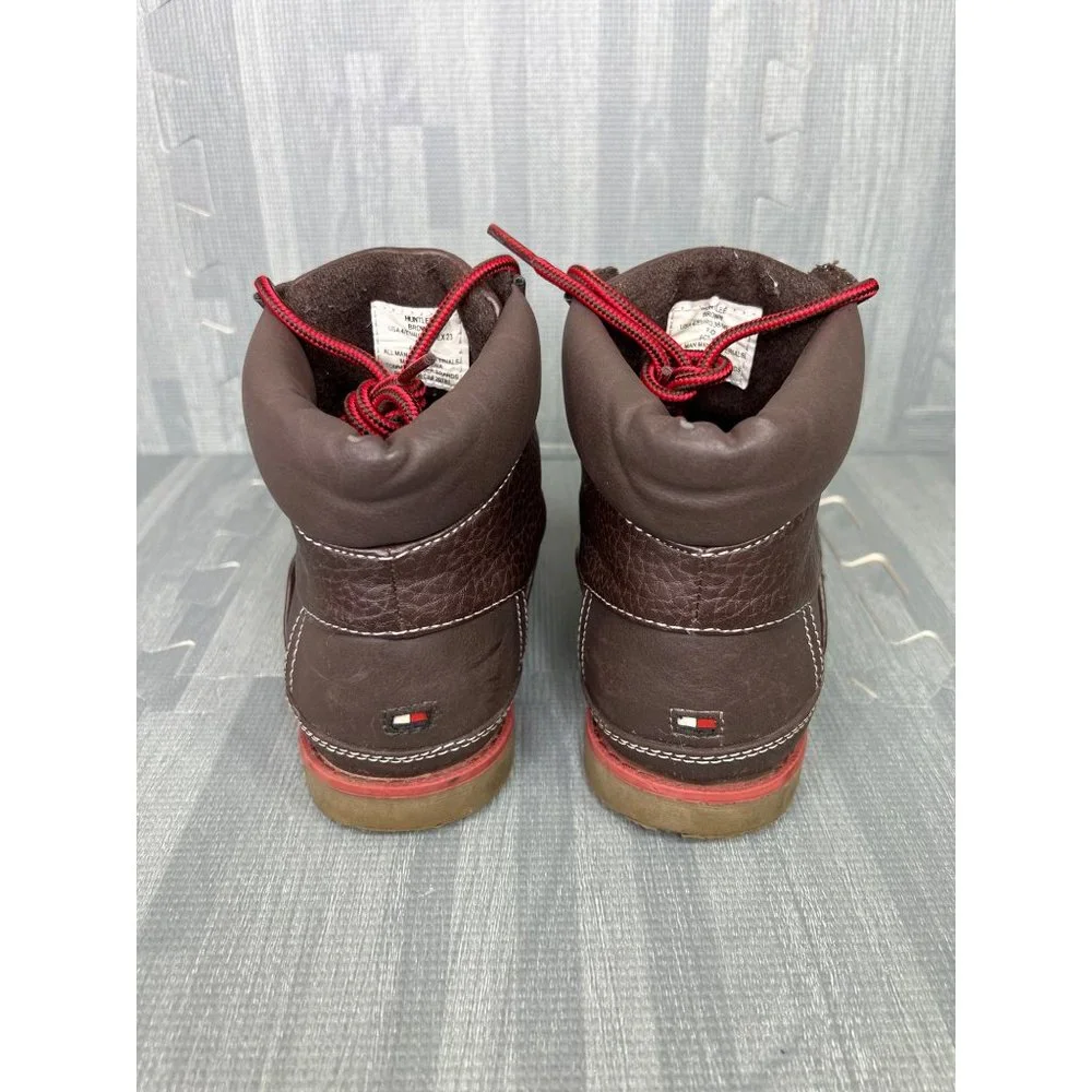 Tommy Hilfiger Boots Boys Size 4 Brown Leather lace Up Huntlee Mid Cut