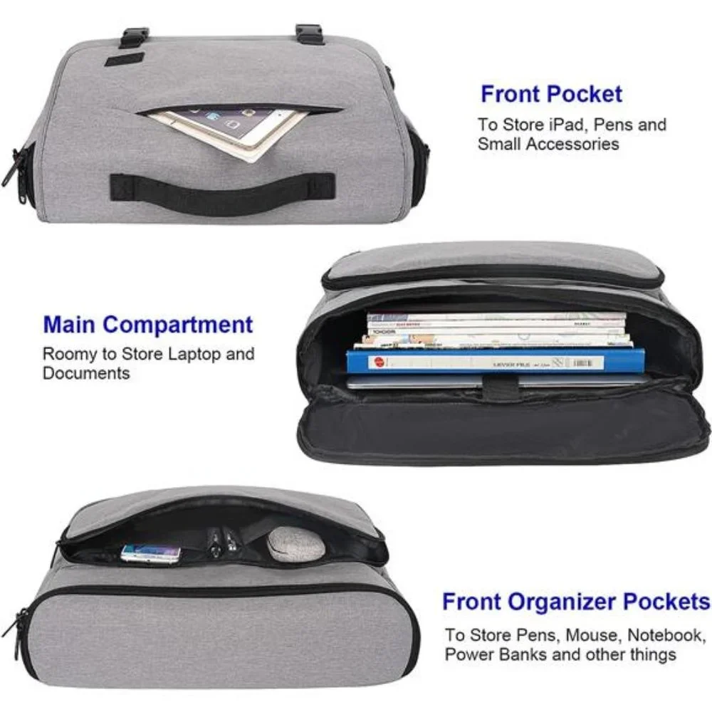 Business Briefcase Men Women Durable Water Resistant Laptop Bag w Shoulder Strap