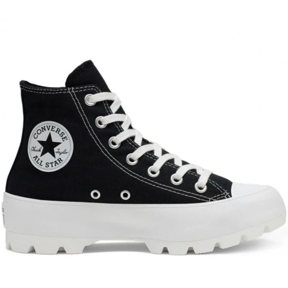 Converse Women Chuck Taylor All Star Platform Black White Canvas Shoes Size 9