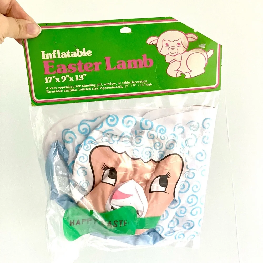 Vintage 70’s inflatable lamb decoration decor NIP deadstock