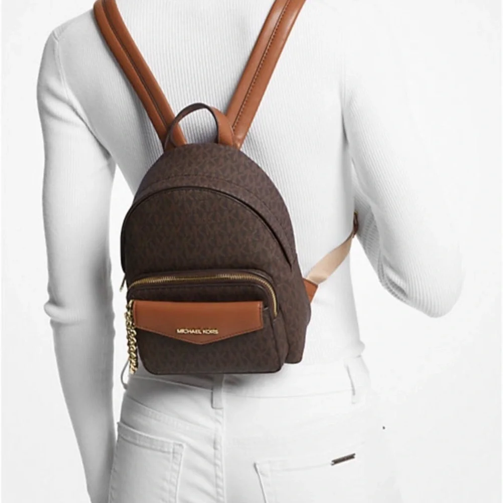 MICHAEL KORS Maisie Extra-Small Logo 2-in-1 Backpack Brown NWT