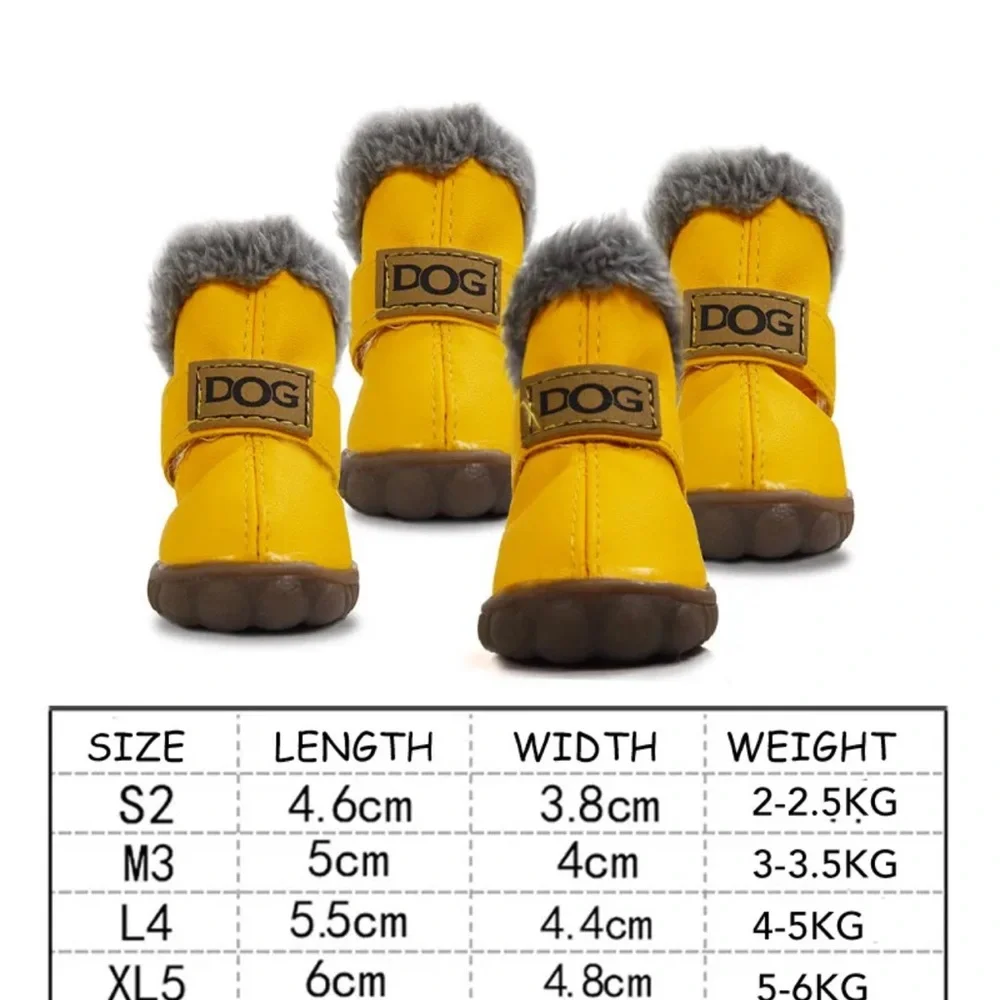 Winter Pet Shoes Chihuahua Dog Cat Snow Boots Waterproof Warm Puppy Booties